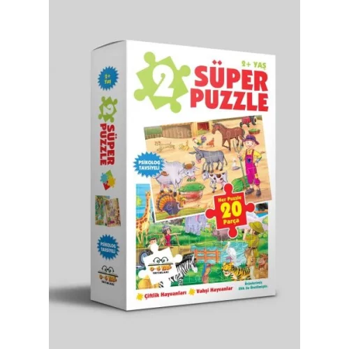 2 Süper Puzzle - Çiftlik Hayvanları - Vahşi Hayvanlar 2+ Yaş