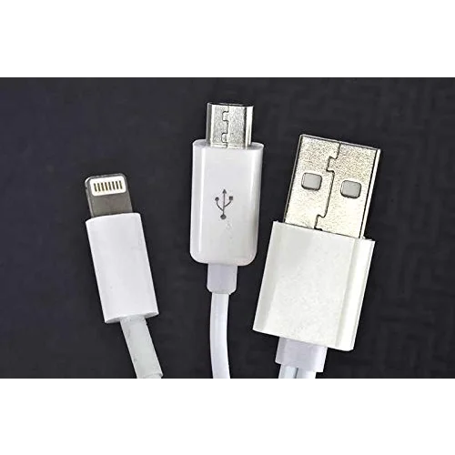 2 Uçlu Lightning-Micro Usb Kablo 1M Beyaz