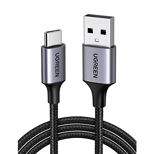 2.0 A USB-A & USB-C Örgülü Şarj ve Data Kablosu, 50 Santimetre, Siyah, 60125