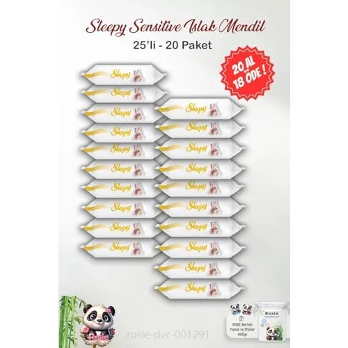 20 AL 18 ÖDE Sleepy Sensitive Islak Mendil 25li ve ROSIE