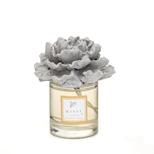 200 ml Gri Seramik Çiçek Taşlı Black Orchid Oda Kokusu