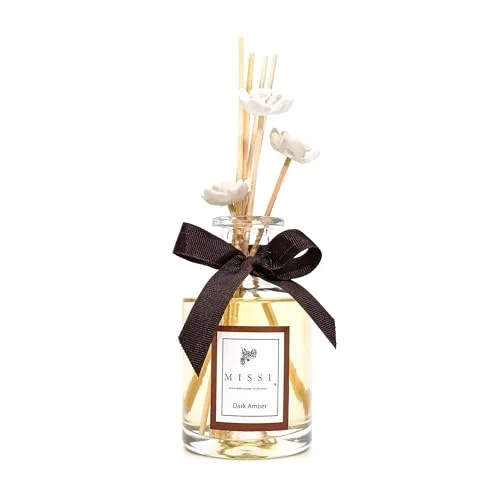 200 ml Silindir Şişe Bambu Çubuklu Dark Amber Oda Kokusu