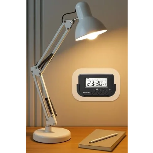 2li SET Masa Lambası + Kronometreli Pomodoro Ders Çalışma Masa Lambası (Beyaz 811)