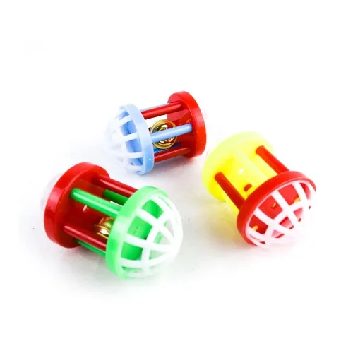 3lü Sesli Silindir Kedi Oyuncağı - 7 cm
