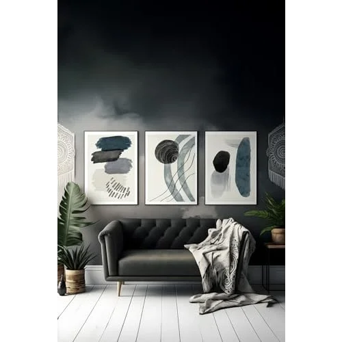 3 Parça Çerçeve Görünümlü Mdf Tablo Seti - ARTSYCLLCT19-2030