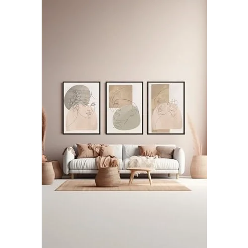 3 Parça Çerçeve Görünümlü Mdf Tablo Seti - ARTSYCLLCT26-2030