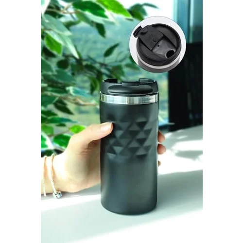 300 ML Siyah Kristal Çelik Termos