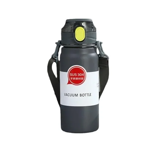 304 L Çelik Siyah 600 ml Askılı ve Pipetli Matara Suluk cin411sy