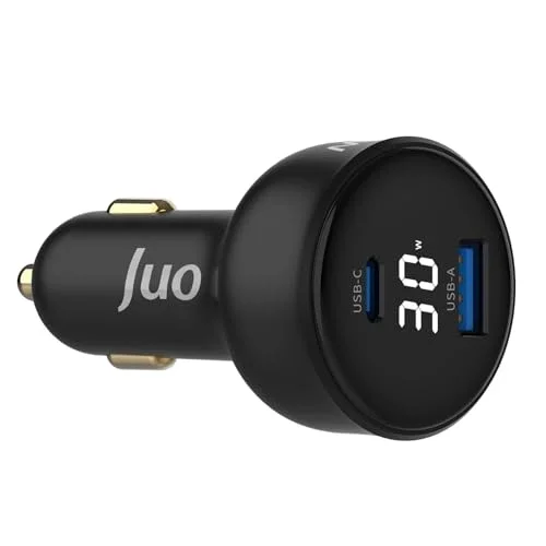 30W Led Ekranlı Type-C + USB-A Araç Şarj Aleti iPhone & Android & Tablet Araç içi Şarj Cihazı