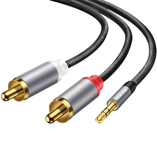 3.5mm AUX Jack to RCA Hi-Fi Ses Kablosu 5 Metre