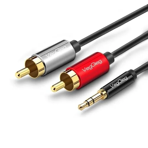 3.5mm AUX to 2 RCA Ses Kablosu 1.5 Metre