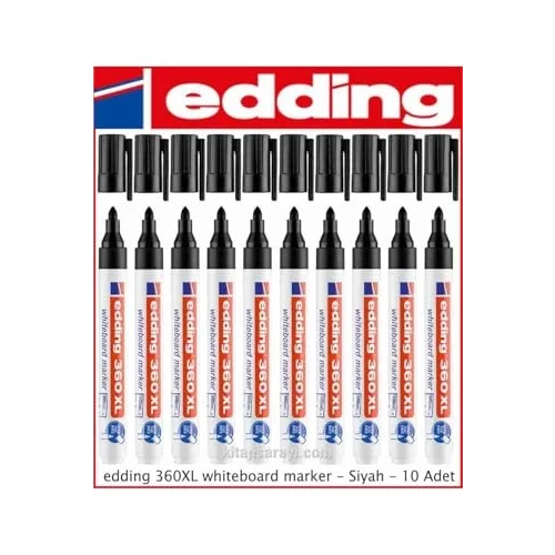 360XL Whiteboard Marker, Siyah, 10lu Paket