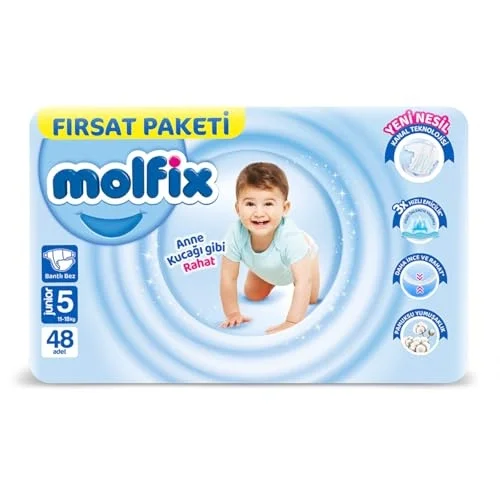 3D Bebek Bezi, Junior 5 Beden, Fırsat Paketi 48 Adet