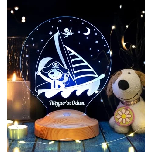 3D Korsan 3 boyutlu Çocuk Bebek Hediyesi Led Lamba