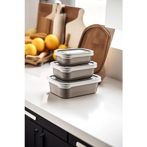 3Lü Saklama Kabı Set BEJ