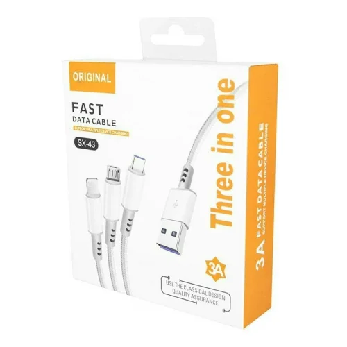 3ü1 arada USB Kablo. Şarj Kablosu, Çoklu Sarj Kablosu 3 Uçlu Type-c Uyumlu