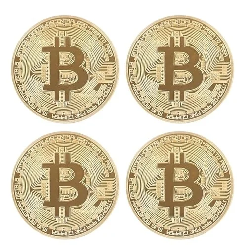 4 Adet Bitcoin Madeni Hatıra Parası Madeni Bitcoin Hediye Sikke Para