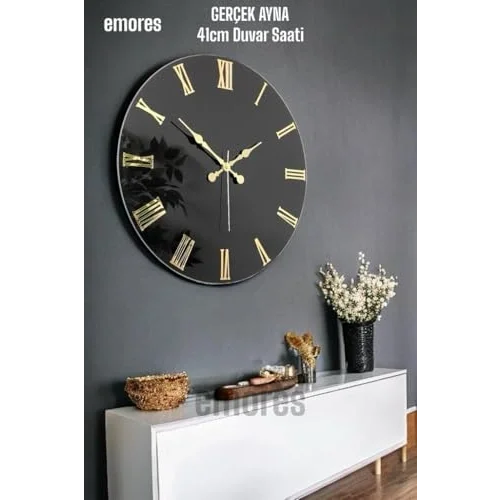 41 Cm Gerçek Ayna Pleksi Rakam Dekoratif Duvar Saati