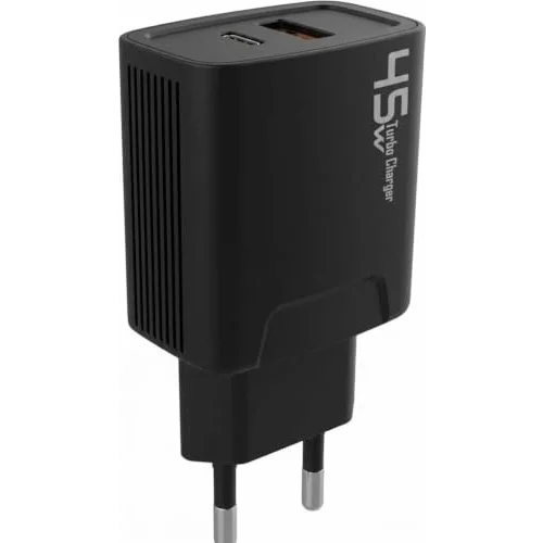 45 watt USB + Type-C PD Hızlı Şarj Başlık Adaptör Fast Turbo Qualcomm 3.0 (Yerli Üretim) (45w Çift Giriş)