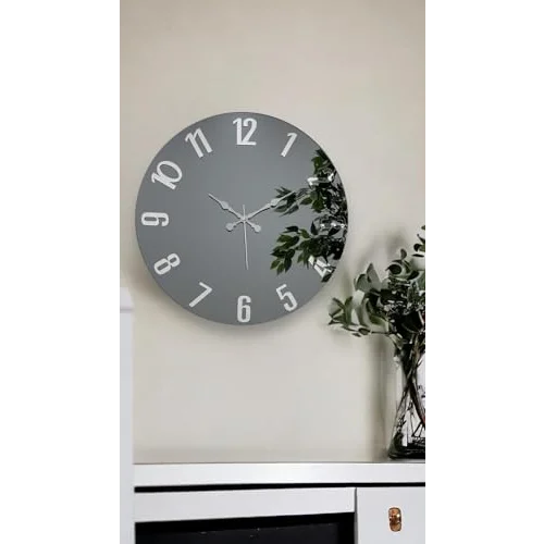46 cm Gerçek Ayna Pleksi Rakam Dekoratif Duvar Saati