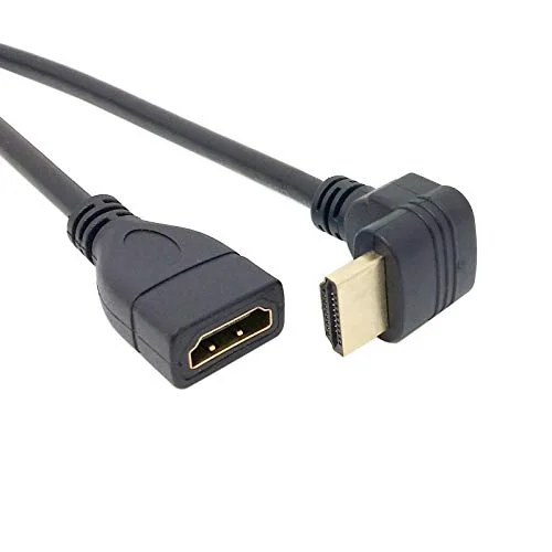 4666 Hdmi Dişi Erkek Uzatma 90 Derece Dirsek Kablosu 0.5 Metre