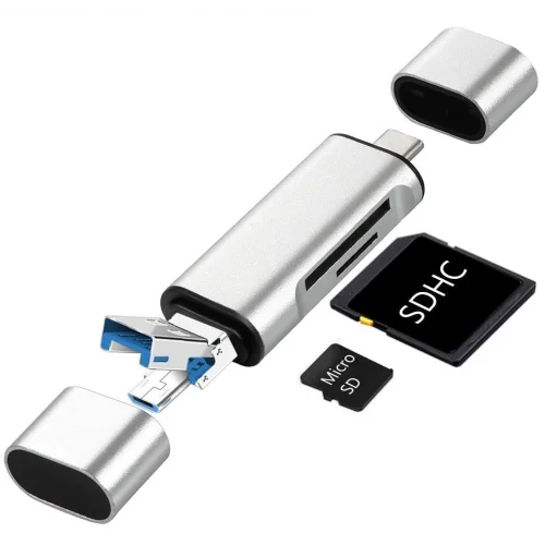 4858 Type C Usb Kart Okuyucu Micro Sd Card Reader Çevirici Dönüştürücü Adaptör