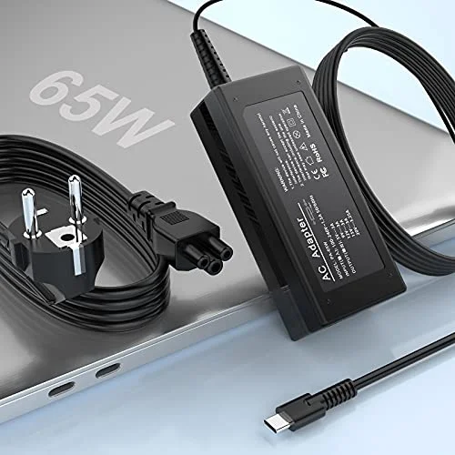 65W USB C Tipi Dizüstü Şarj Cihazı, Mac Book Pro/Lenovo ThinkPad/Samsung/ASUS/Dell/Chromebook/Yoga/ACE/Huawei ve diğer tüm USB Tip C Cihazları için Evrensel Adaptör Güç Kaynağı（45W için de geçerlidir）