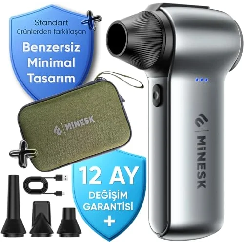 G150 Turbo Jet Fan Hava Üfleyici - 【Turbo Modda 150 Gram Hava Basıncı】- Çok Amaçlı Kullanım (Klavye, Ev, Araba Temizliği, Toz Üfleme,) - Taşıma Çantalı ve Ekstra Nozullu