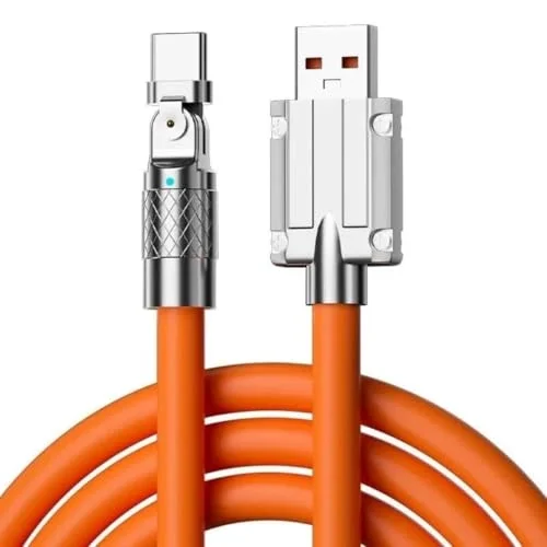A6016 Usb To Type C Hızlı Şarj Data Kablosu Çevirici Dönüştürücü Adaptör 180° Döner 120W - 2M