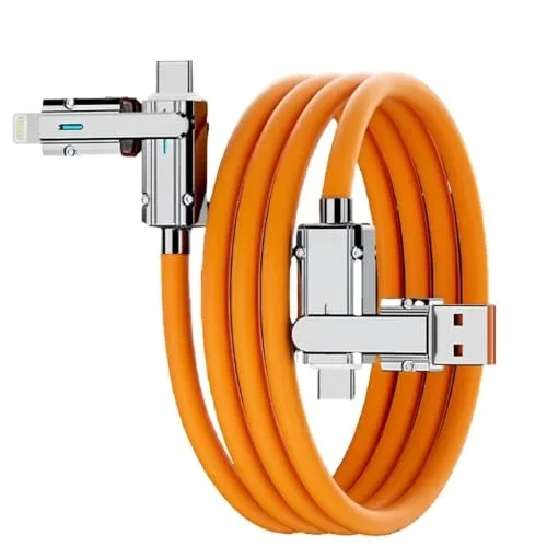 A6019 Usb Type C Lightning 4 in 1 Hızlı Şarj Data Kablosu Çevirici Dönüştürücü Adaptör 100-120W - 1M