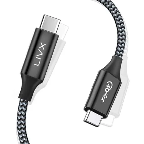 Action Thunderbolt 4 Type C Kablo 100 W PD Şarj 1.8 Metre 40 Gbps Veri ve Görüntü Aktarım Kablosu Örgülü Kablo TH02