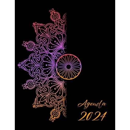 Agenda 2024: Semainier 1 Semaine sur 2 Pages avec Heure, 12 mois de janvier à décembre 2024.