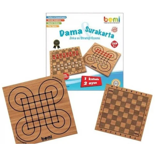 Ahşap Tabla Surakarta ve Dama Oyunu