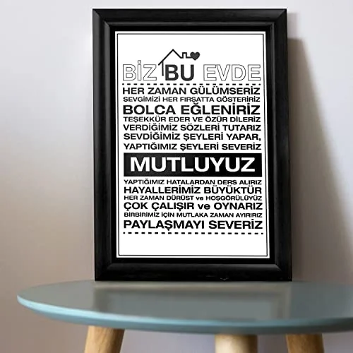 Ailenize Özel Dekoratif Ev Hediyesi Baskılı Çerçeve 24x33x1 cm