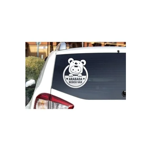 Arabada Bebek Var Araba Cam Sticker 24X28Cm
