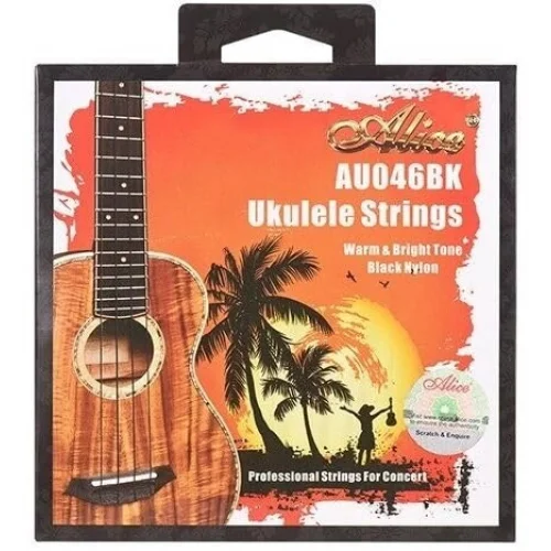 AU046BK-C/Concert Ukulele Strings - Black