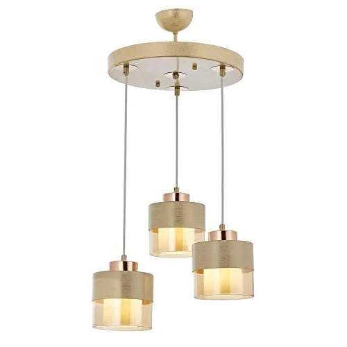 AV-60193-3T-KRM Krem Boyalı Modern Avize E27 Metal Cam 40cm