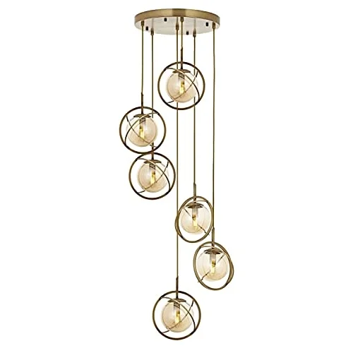AV-60291-6ET Eskitme Kaplama Modern Avize E14 Metal Cam 40cm