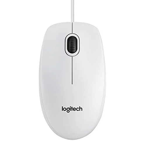 B100 Optik USB Kablolu Mouse, Sağ ve Sol Elle Kullanıma Uygun, Windows, Linux ve Mac ile Uyumlu, Beyaz