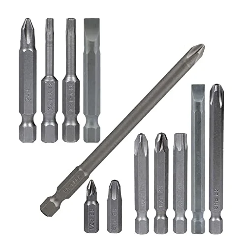 Badem10 Klytek Matkap Bits Uç Vidalama Ucu Düz Yıldız Torx Uç (12 PARÇA)
