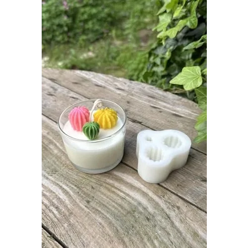 Ball Mini Üçlü Sukulent Mum Kalıbı (Silikon)