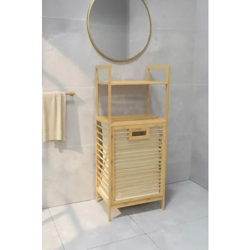 Bambu ECO-LITE BASIC Kirli Sepetli 2 Raflı Banyo Düzenleyici Çamaşır Sepeti DB-0031