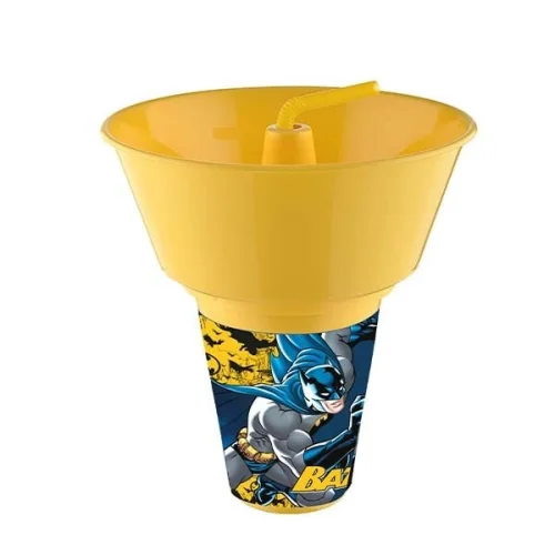 Batman Lisanslı Cips ve Mısır Kovalı Pipetli Bardak