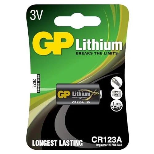 Batteries Gpcr123A Dl123A/Cr123A Boy Lityum Pil, 3 Volt, Tekli Kart