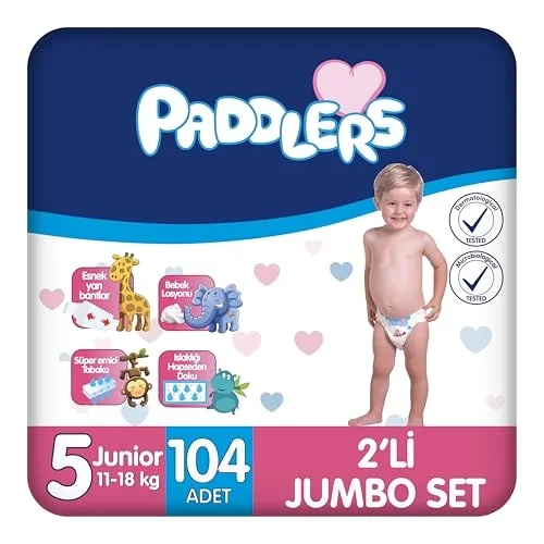 Bebek Bezi 5 Numara Junior (11-18 Kg) 104 Adet – 2’li Jumbo Set
