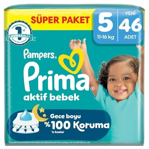 Bebek Bezi Aktif Bebek Süper Paket 5 Beden 46 Adet