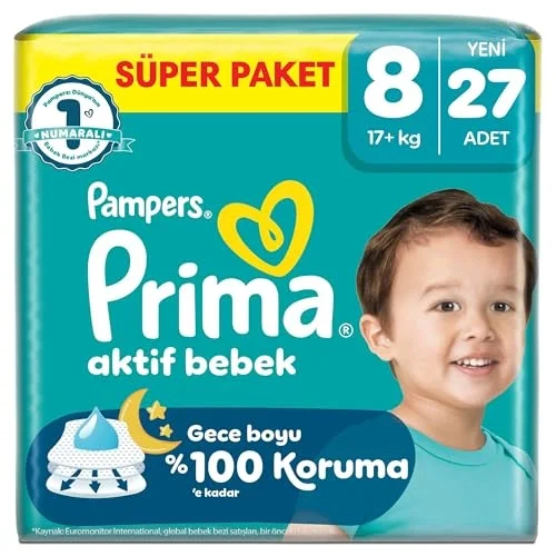 Bebek Bezi Aktif Bebek Süper Paket 8 Beden 27 Adet