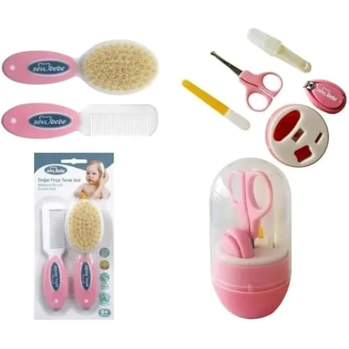 Bebek Naturel Fırça Tarak +Tırnak Bakım Seti