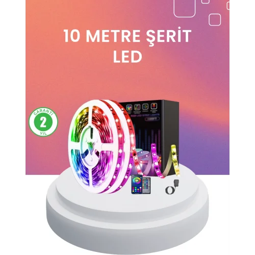 Mey İthalat® 10 Metre Telefon Kontrollü Smart Şerit Led USB RGB Kumandalı