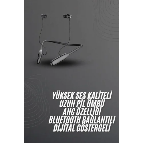 Mey İthalat® 100 Saat Bluetooth Kulaklık Dijital Göstergeli ANC Özelliği Kablolu